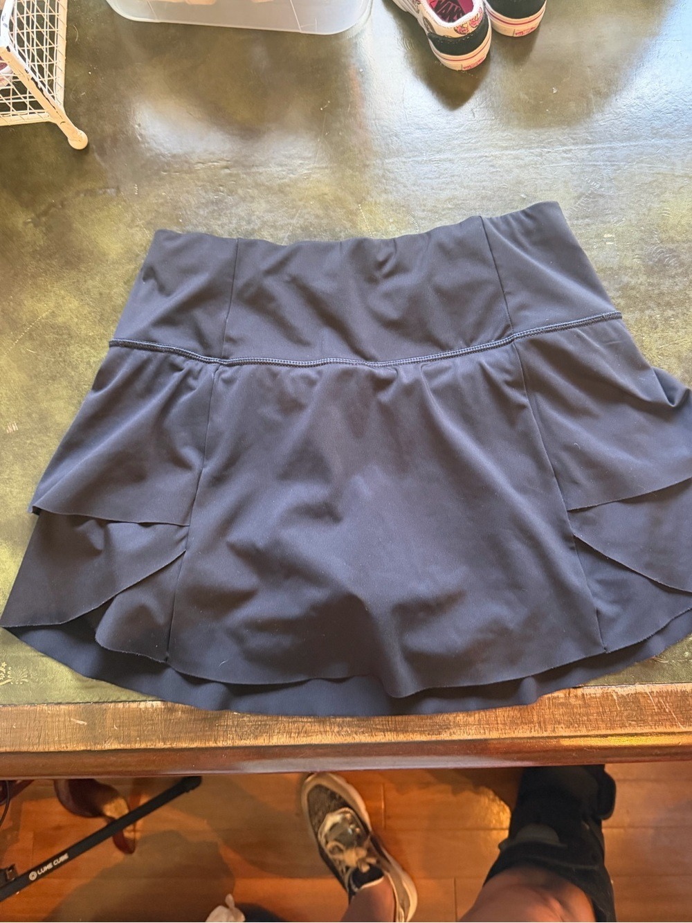 Athleta Momentum Skort Black Ruffle Tennis Running Golf Skirt XS EUC - Picture 4 of 11